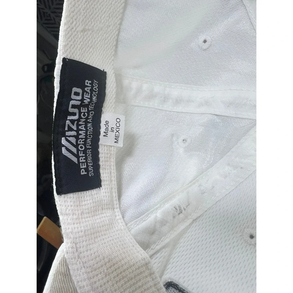 Mizuno vintage‎ White black logo spell out Performance golf hat  M/L - Picture 8 of 12